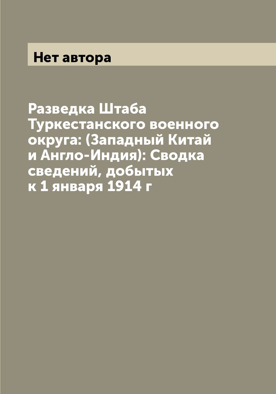 

Разведка Штаба Туркестанского военного округа: (Западный Китай и Англо-Индия): Св...