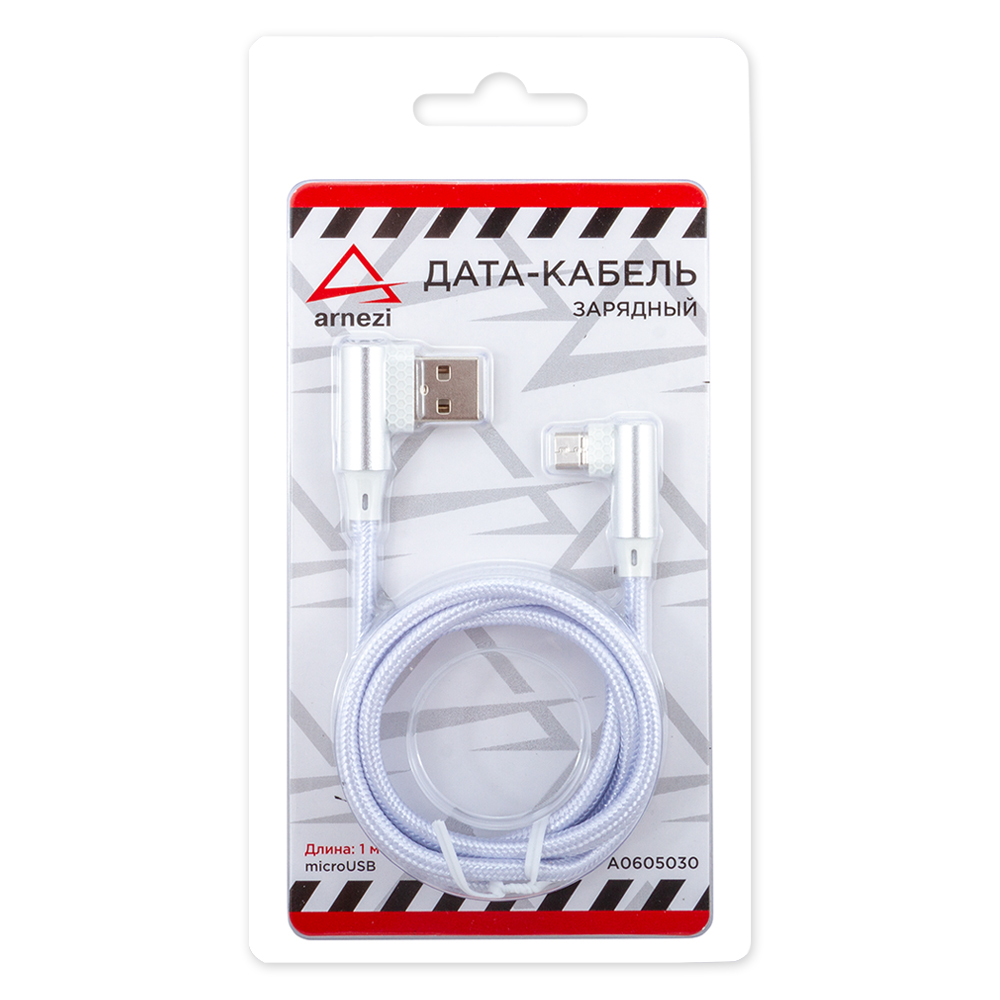 Дата-Кабель Arnezi USB - Micro USB угловой, белый A0605030