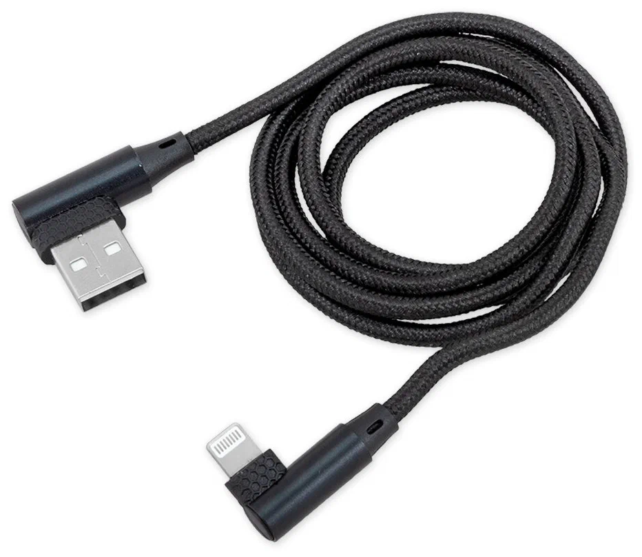 Дата-Кабель Arnezi Lightning - USB iPhone 6/7/8/X угловой, 1 м, черный A0605028