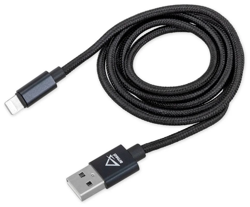 Дата-Кабель Arnezi Lightning - USB iPhone 6/7/8/X 1 м, черный A0605022