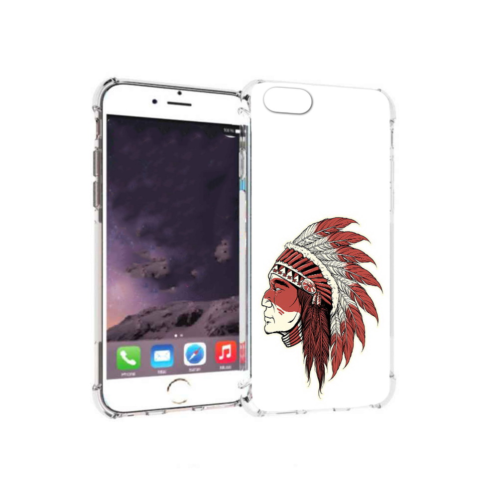 

Чехол MyPads Tocco для Apple iPhone 6 красный индеец (PT54043.605.411), Прозрачный, Tocco