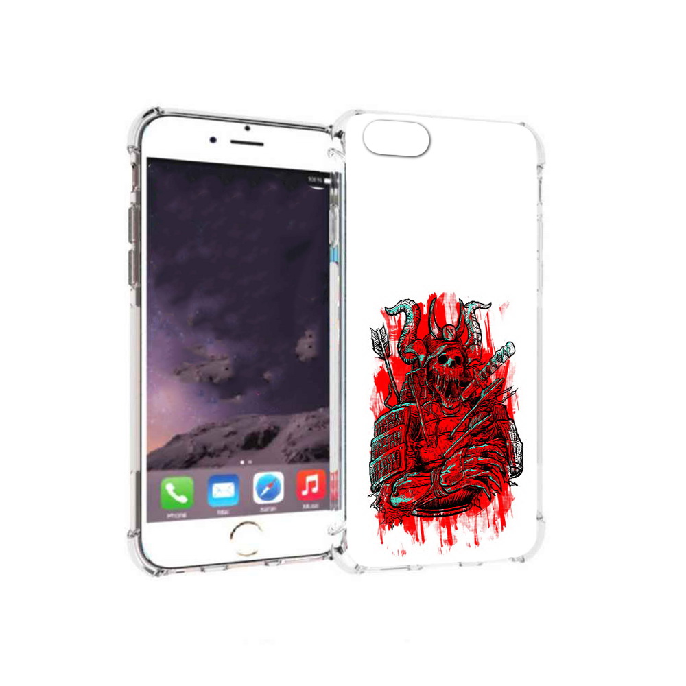 

Чехол MyPads Tocco для Apple iPhone 6 красный скелет воин (PT54043.605.413), Прозрачный, Tocco