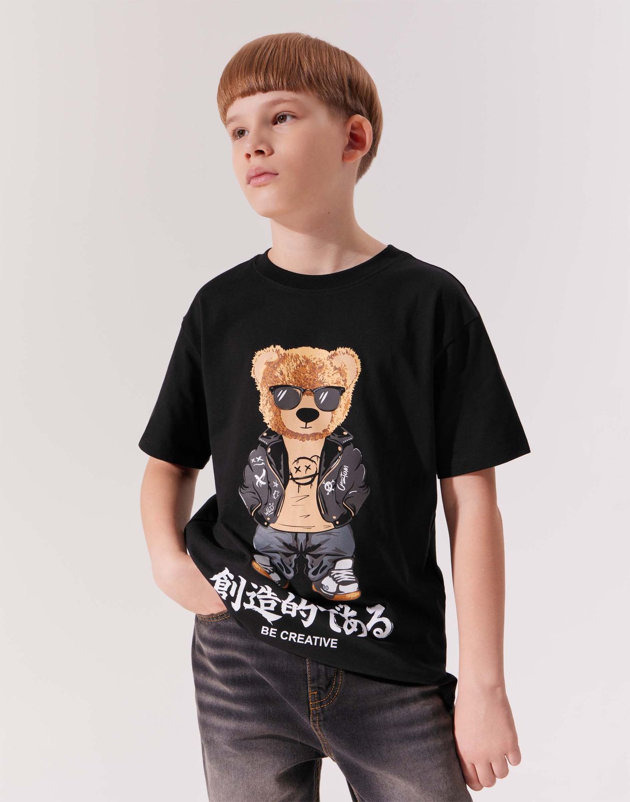

Футболка для мальчика Gloria Jeans BKT016974 черный 10-12л/152, BKT016974