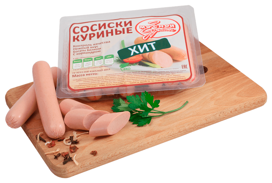 

Сосиски Мясной Гурман Куриные 420 г