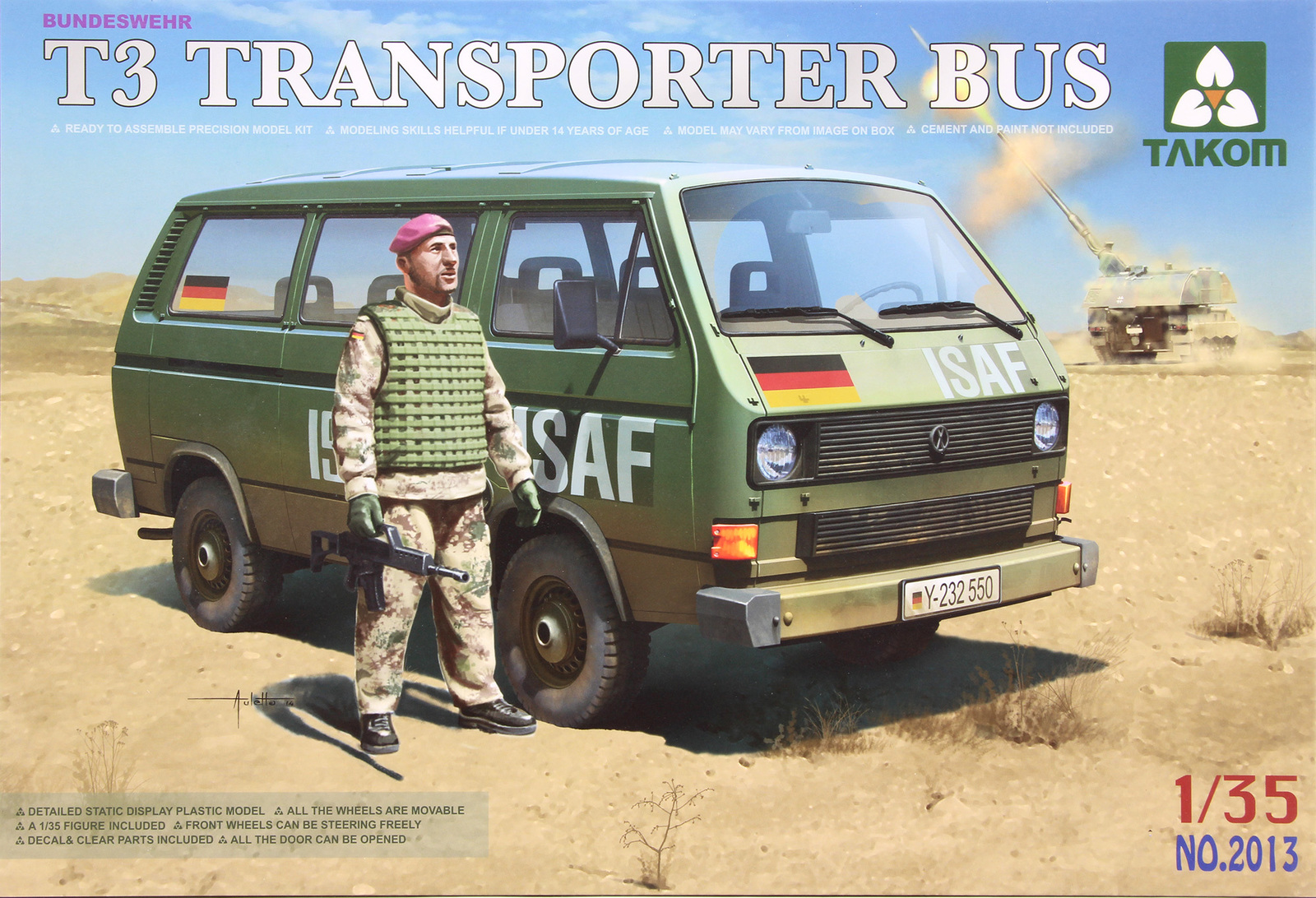 

Сборная модель Takom 1/35 Немецкий микроавтобус "VW" T3 Бундесвер 2013