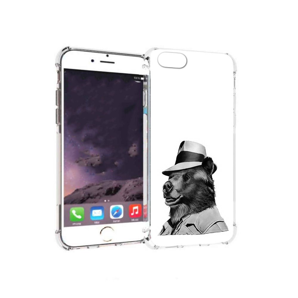 

Чехол MyPads Tocco для Apple iPhone 6 медведь в шляпе (PT54043.605.465), Прозрачный, Tocco