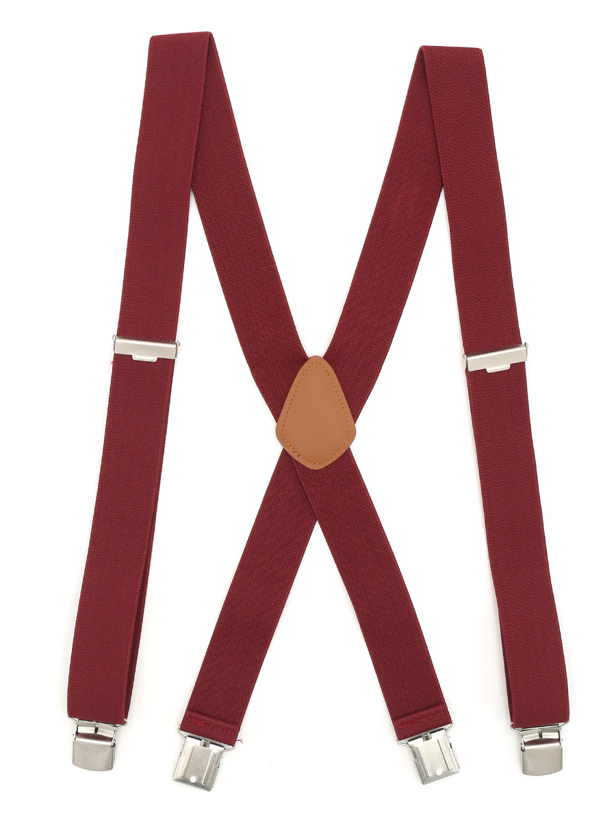 Подтяжки унисекс GENTLETEAM Suspenders-5 бордовые