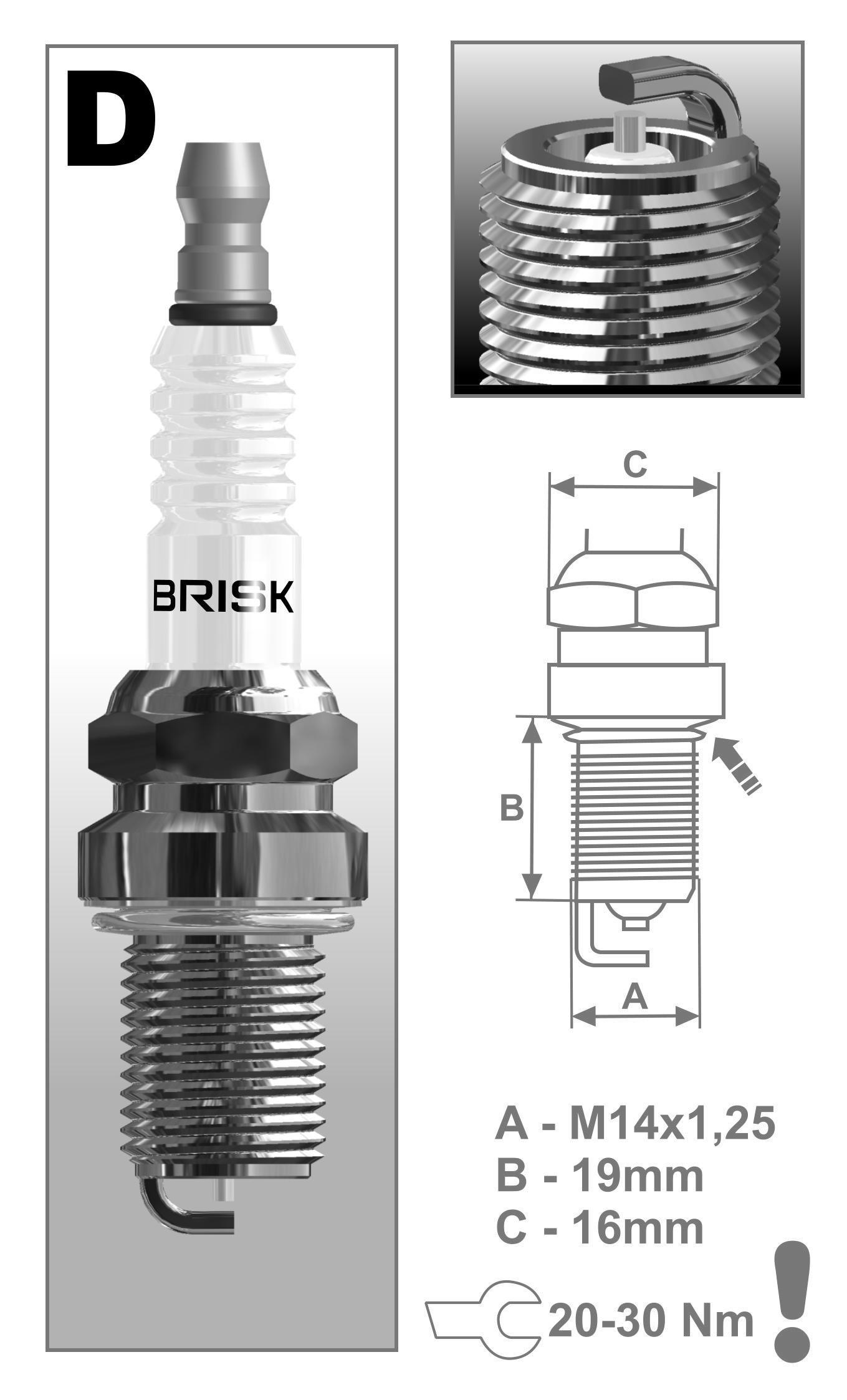 

DR15YP-1 свечи BRISK PLATIN (Чехия) к-т 4шт.