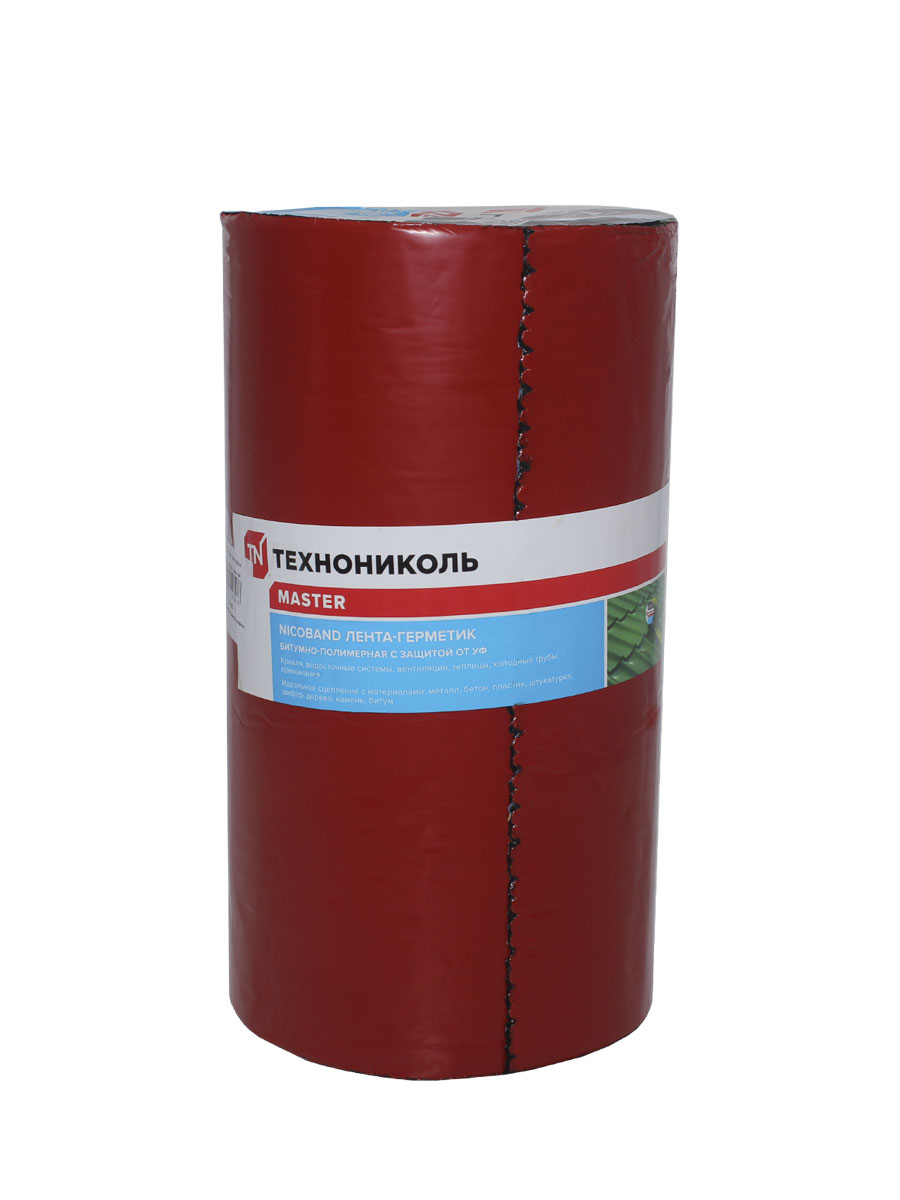 Универсальная самоклеящаяся лента-герметик Технониколь Nicoband (0.3х10м / 3 кв.м) красный