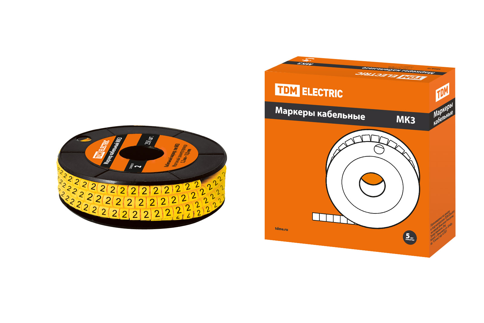 

Маркер МК3 - 6мм символ "2" 350шт/ролл TDM SQ0511-0052, Желтый