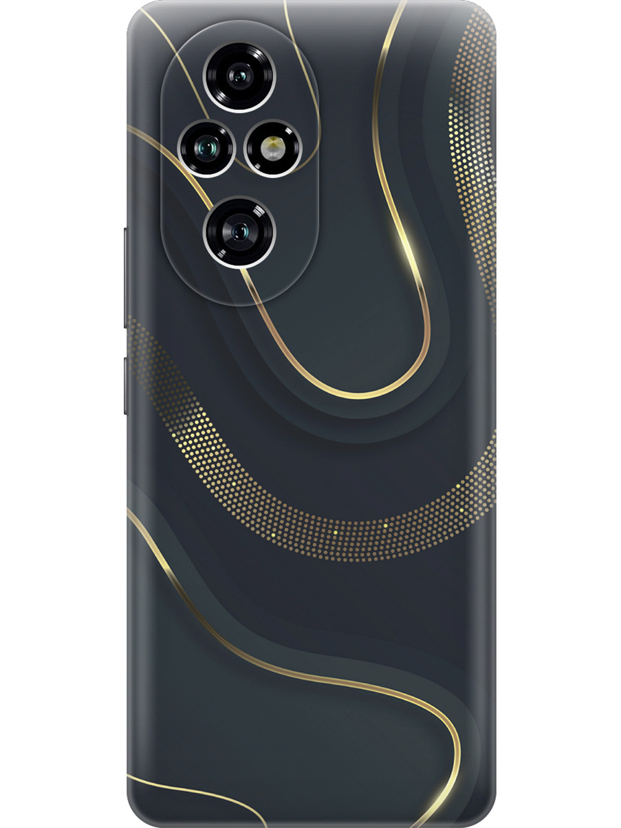 

Силиконовый чехол на Honor 200 pro с принтом "Золотистые акценты", Прозрачный;золотистый;серый, 783979631