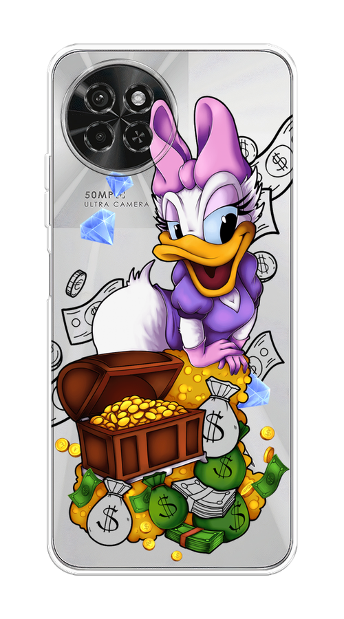 

Чехол на Itel S23 "Rich Daisy Duck", Коричневый;белый;фиолетовый, 3201450-1