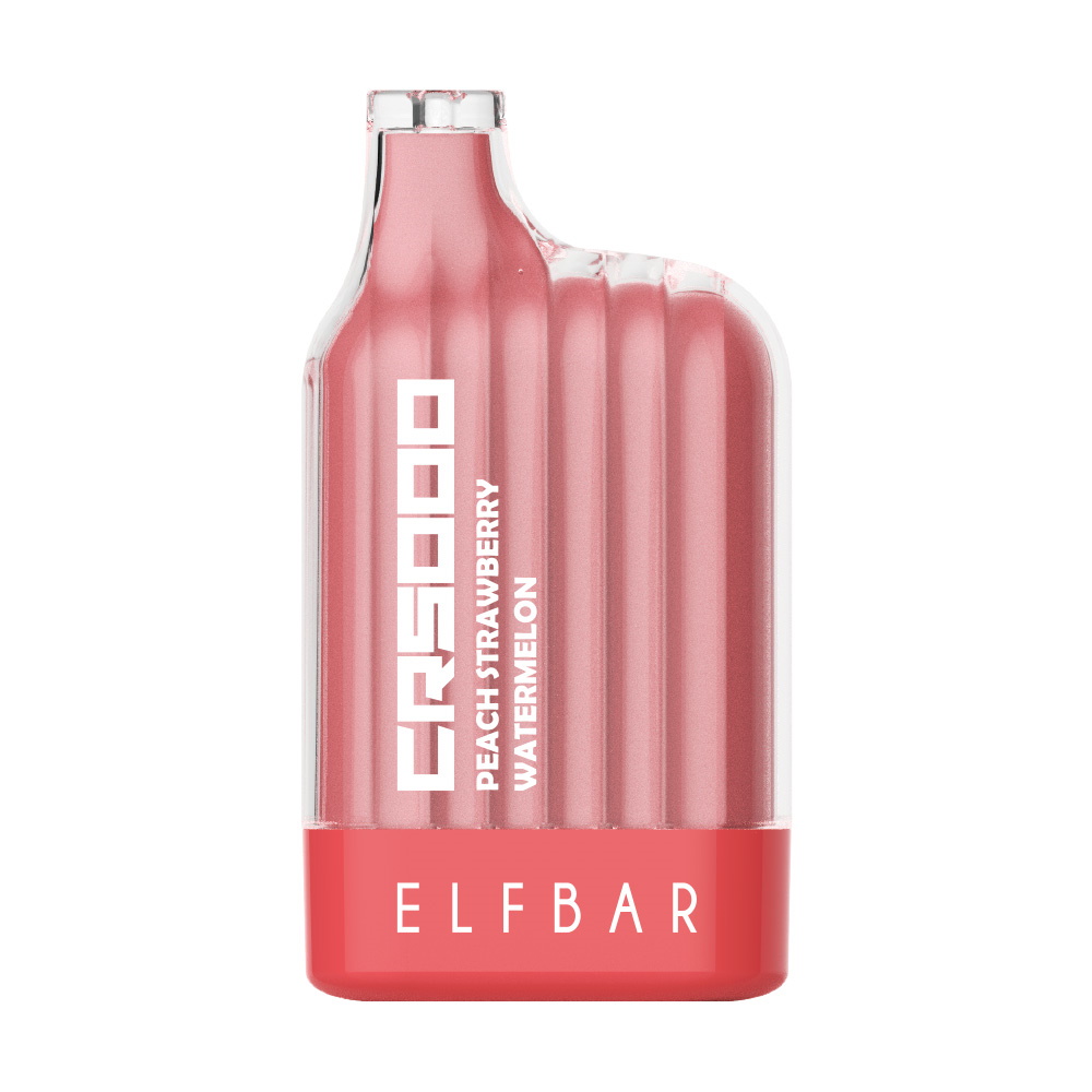 

Заряжаемая одноразовая сигарета Elf Bar CR5000 Peach Strawberry Watermelon, 20 мг