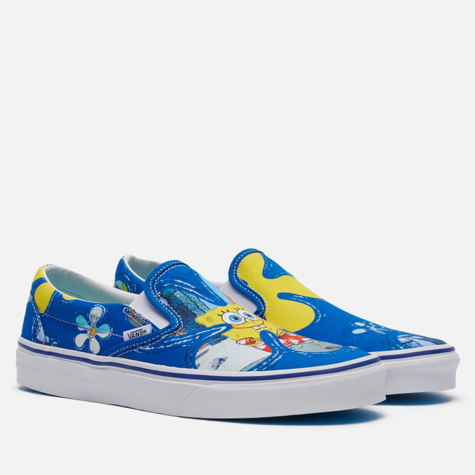 фото Кеды женские vans x spongebob squarepants classic slip-on синие 42.5 eu