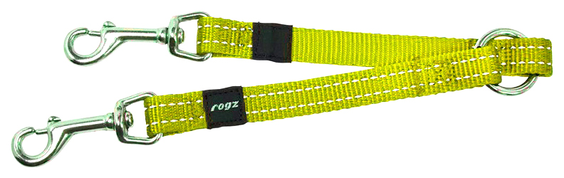 Поводок-сворка для 2-х собак Rogz, неоновый желтый, 360 мм
