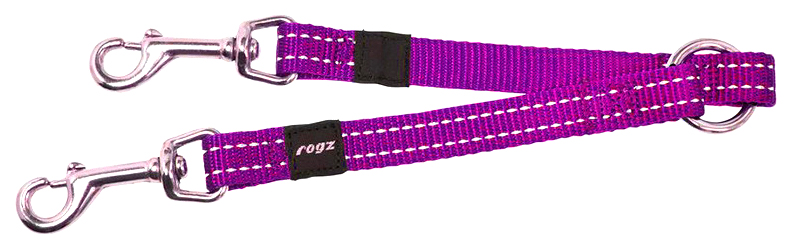 фото Поводок-сворка для 2-х собак rogz utilty, розовый, 360 мм, m