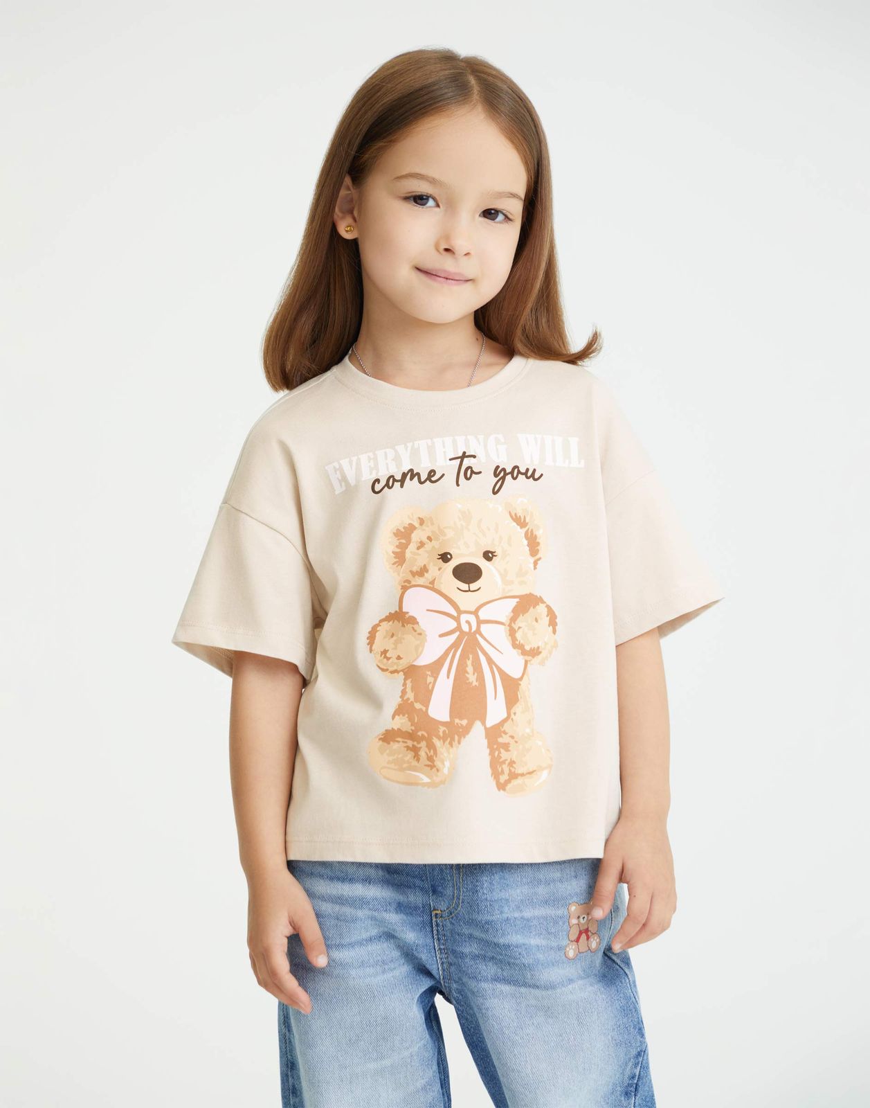 

Футболка для девочки Gloria Jeans GKT026292 светло-серый 3-4г/104, GKT026292