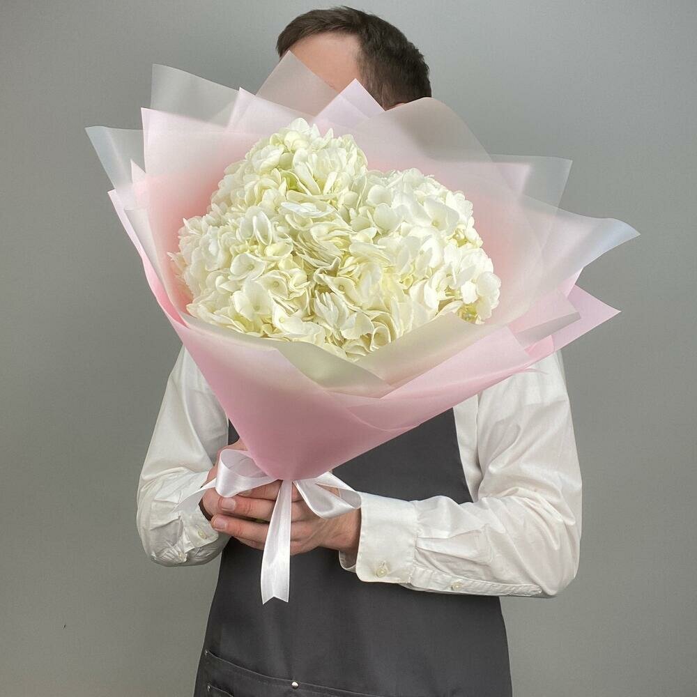 

Монобукет Wow Flora 3 гортензии 25см х 45см Белый