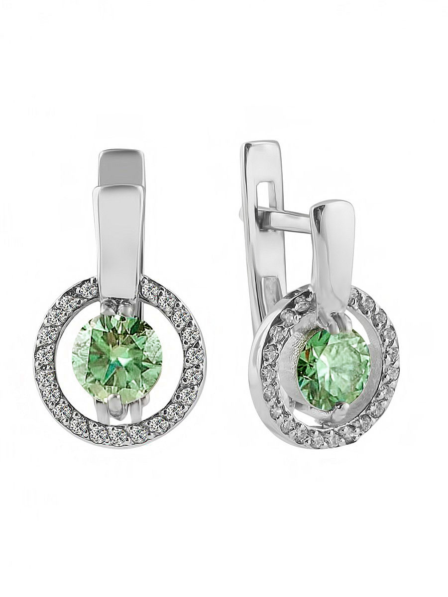 Серьги из серебра Lair E-135, муассанит/фианит