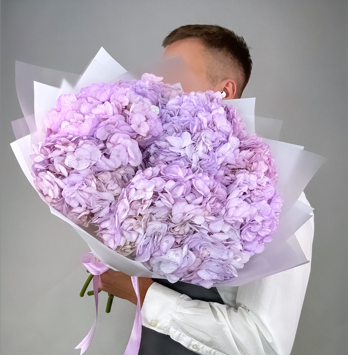 

Монобукет Wow Flora 9 гортензий 35см х 50см Фиолетовый, 9 гортензий