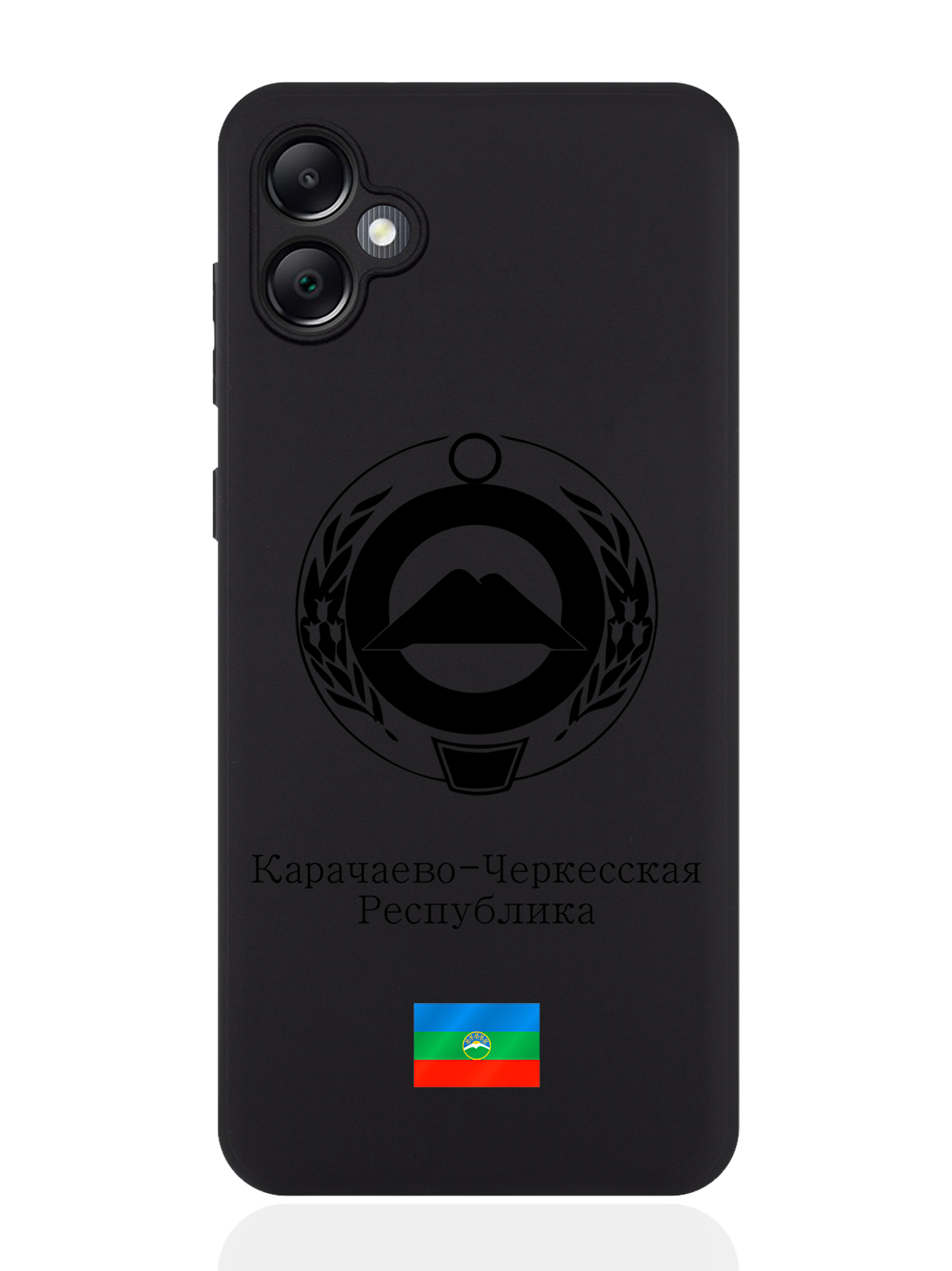 

Чехол SignumCase для Samsung A05 Черный лаковый Герб Карачаево-Черкесской Республики, Золотистый;черный