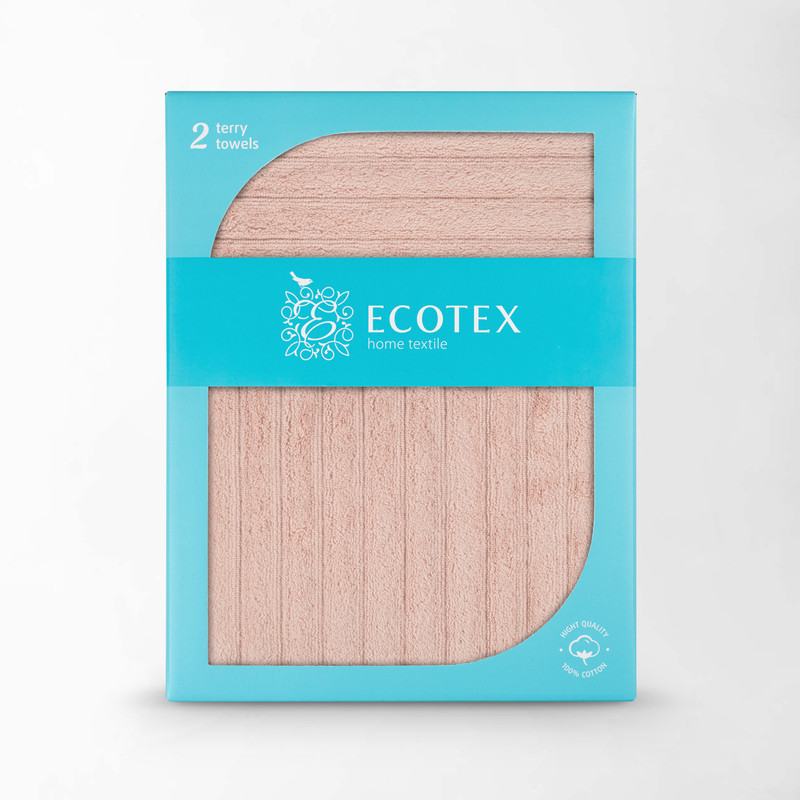Набор полотенец махровых Ecotex Лайфстайл, 90x50, 130x70, светло-розовый