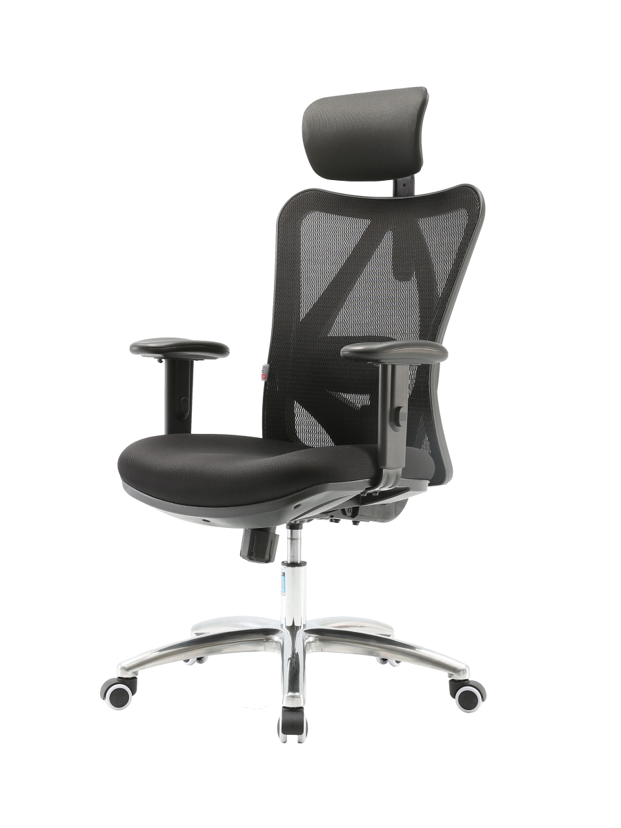 Офисное ортопедическое кресло для компьютера LuxAlto, Черное, 13555