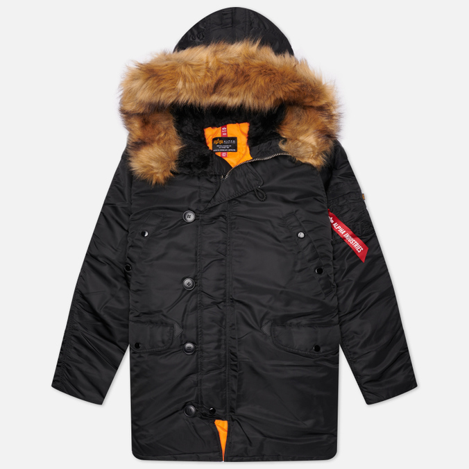 

Мужская куртка парка Alpha Industries N-3B Slim Fit чёрный, Размер XXL, N-3B Slim Fit