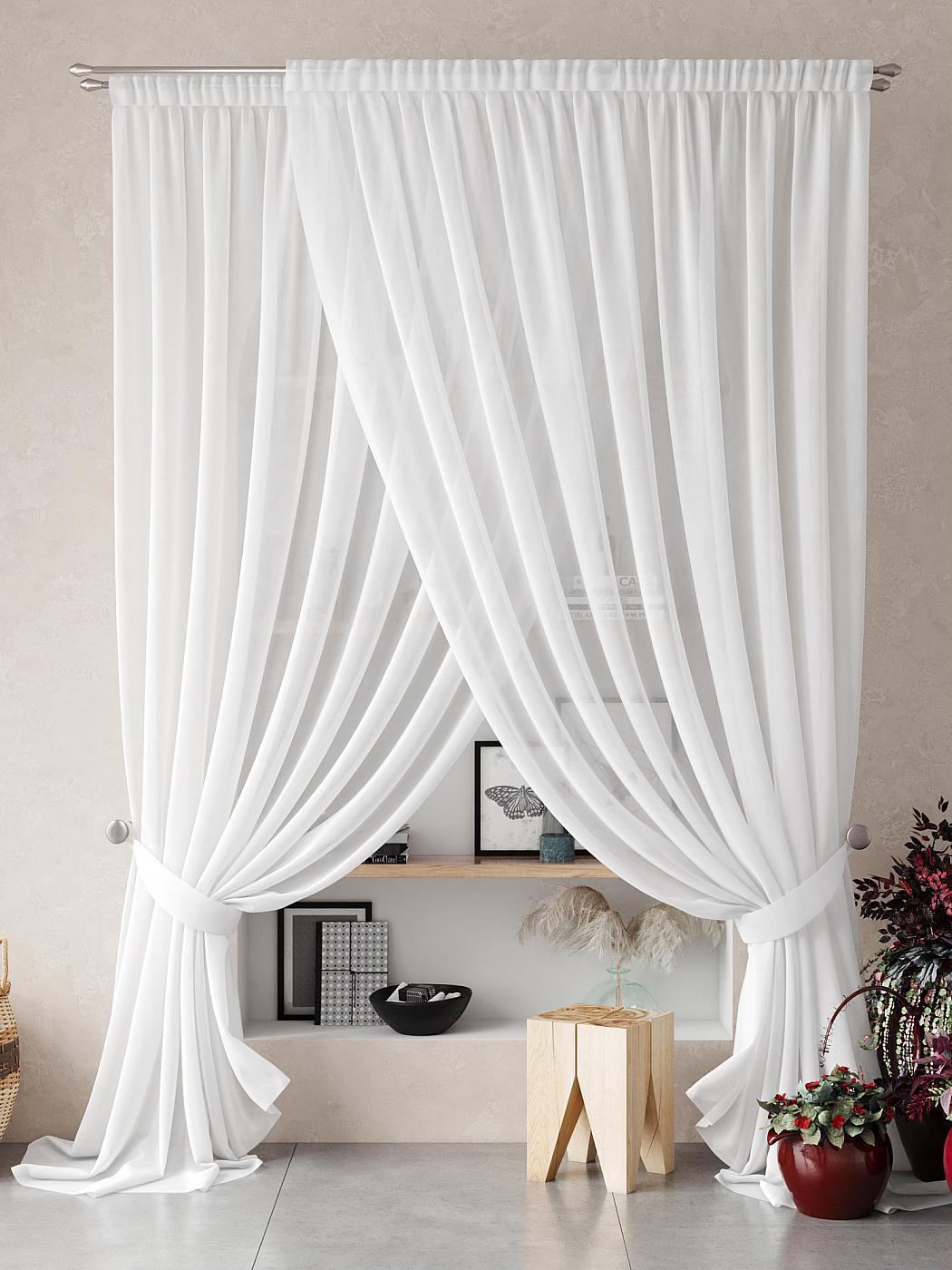 

Тюль для комнаты AT HOME / 300х250 см / Нариа (белый) - 250 см, 207250-250