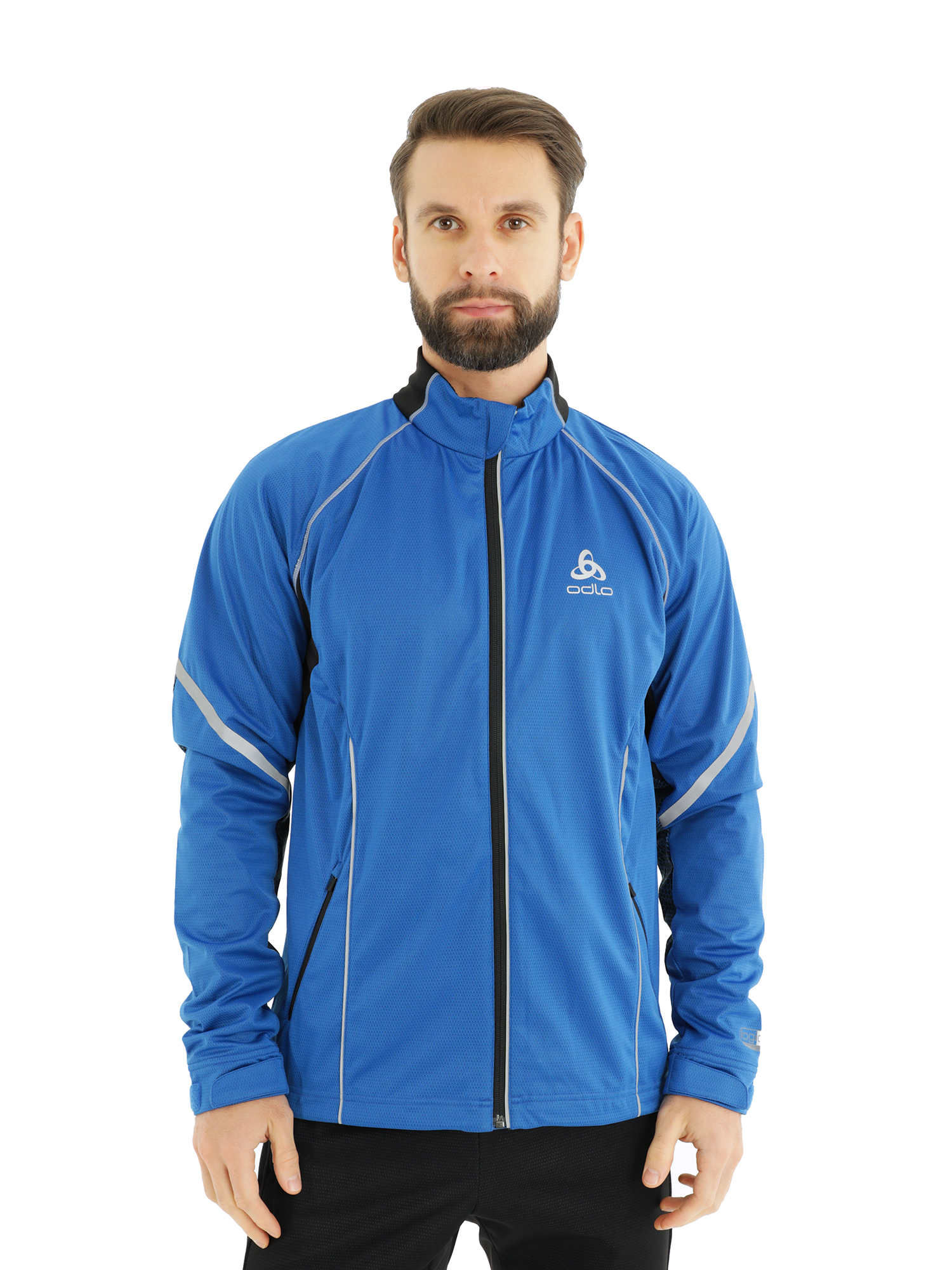 фото Спортивная куртка мужская odlo jacket frequency синяя m