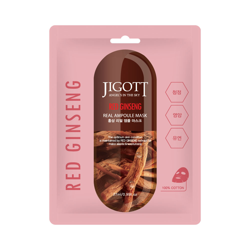 

Тканевая маска для лица Jigott Red Ginseng Real Ampoule Mask 10 шт х 27 мл, [JIGOTT] НАБОР Тканевая маска для лица ЖЕНЬШЕНЬ RED GINSENG Real Ampoule Mask, 10 шт*27 мл