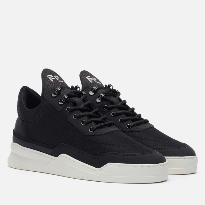 фото Кроссовки женские filling pieces low top ghost radar черные 12.5 us