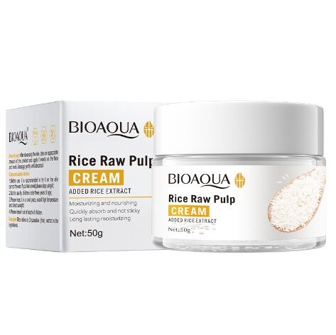 Крем для лица с экстрактом риса Bioaqua Rice Raw Pulp Cream, 50 г тонер для лица med b с экстрактом чёрного риса 250 мл