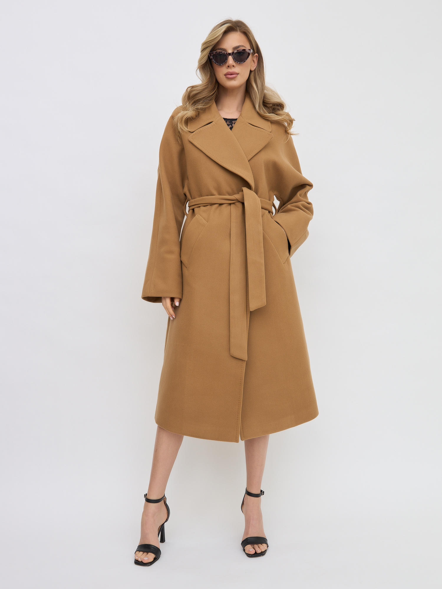 Пальто женское BrandStoff BS40004 коричневое 44 RU