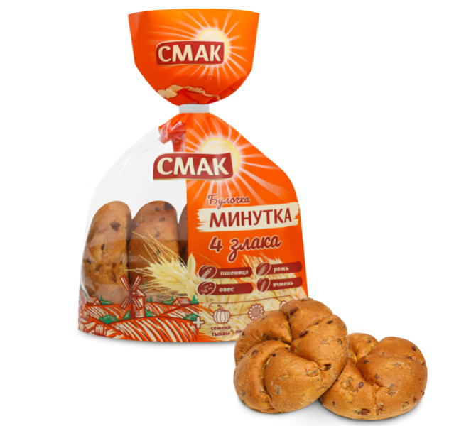 

Булочка Смак Минутка 4 злака 160 г