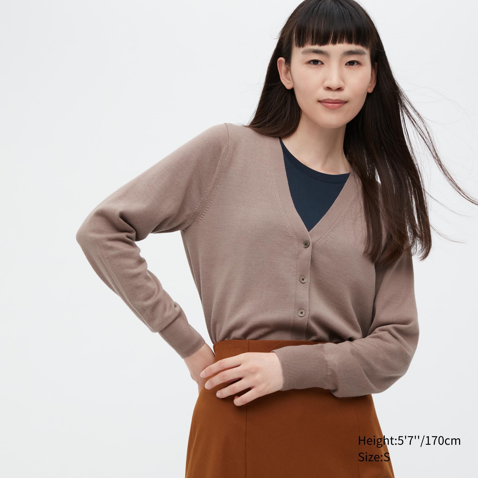 

Кардиган женский UNIQLO 450512COL34 коричневый XS (доставка из-за рубежа), 450512COL34