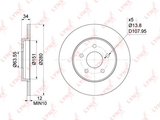 

Тормозный колодки LYNXauto задний для Ford Mondeo III 00-07/Jaguar X-Tupe 01-09 BN1019