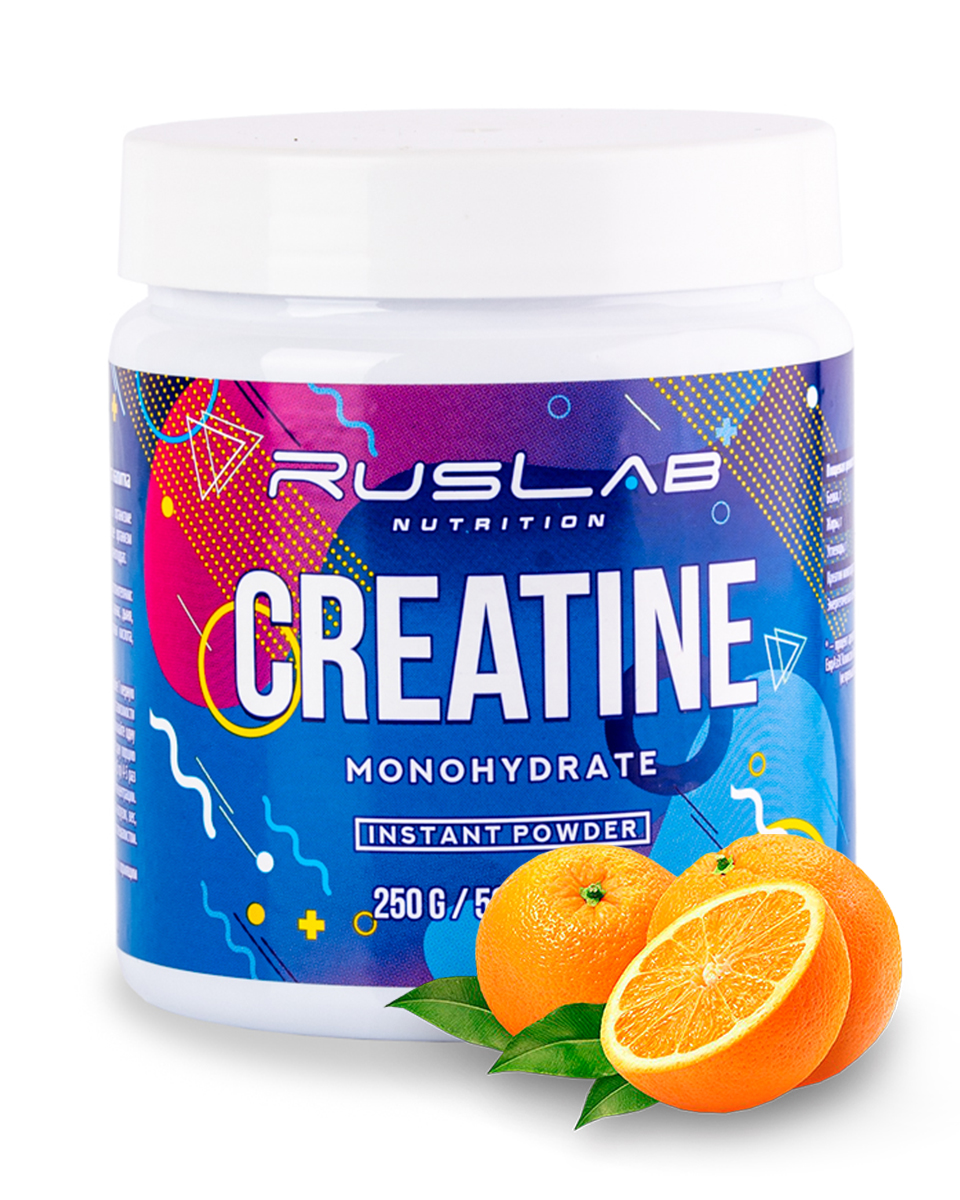 Аминокислота RusLabNutrition Creatine Monohydrate Instant Powder 250гр вкус апельсин