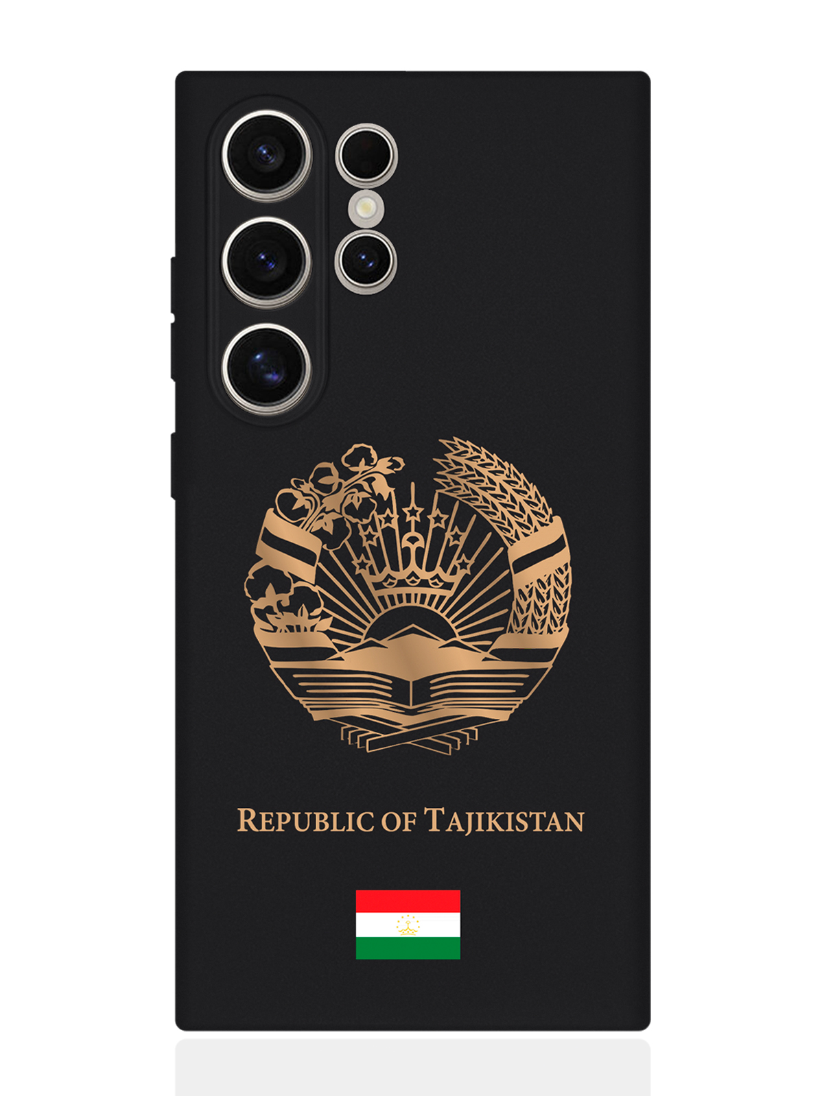 

Чехол SignumCase для Samsung S24 Ultra Золотой Герб Таджикистана, Золотистый;черный