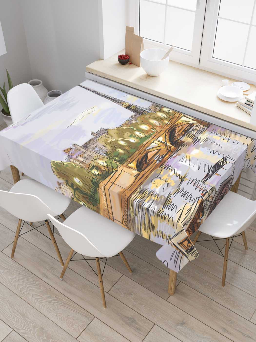 

Скатерть прямоугольная JoyArty "Плывем по вечернему Парижу" из сатена, 120x145 см, Коричневый, Плывем по вечернему Парижу