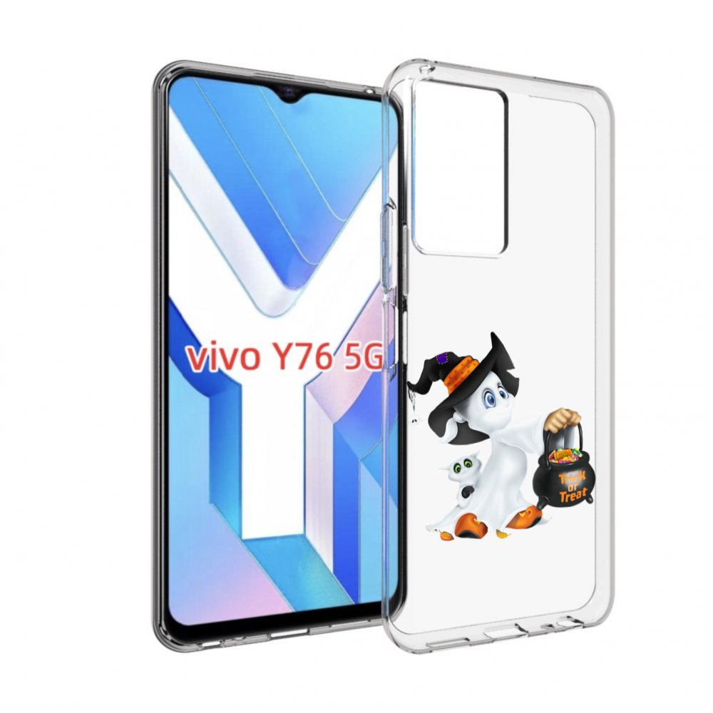 

Чехол MyPads Маленький призрак для Vivo Y76 5G, Прозрачный, Tocco