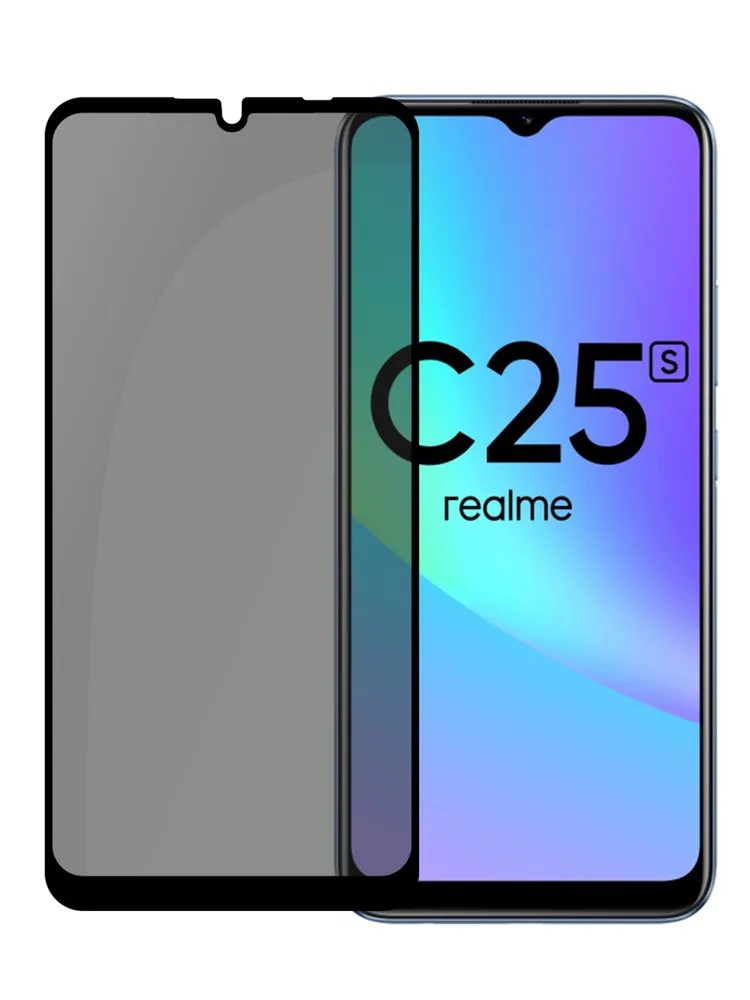 

Защитное стекло PERO Full Glue Privacy для Realme C25S, черное