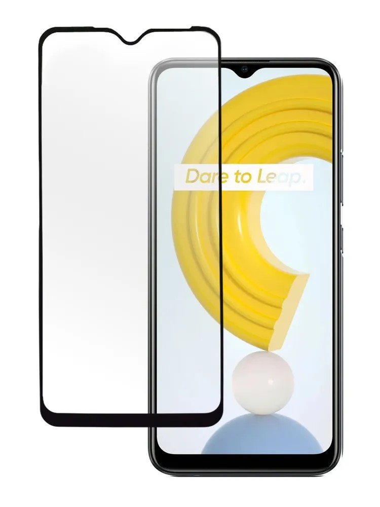 

Защитное стекло PERO Full Glue для Realme C21Y, черное