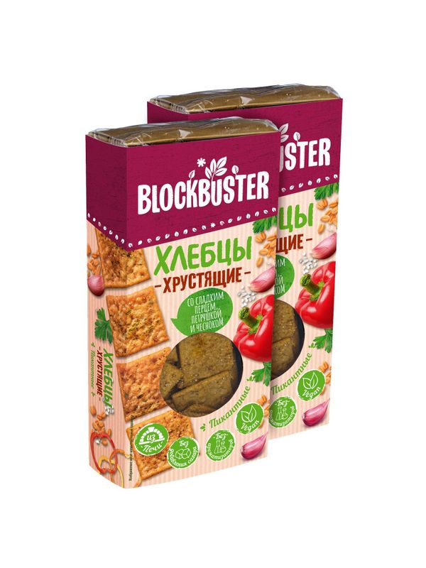 

Хлебцы Blockbuster Пикантные сладкий перец 80 г