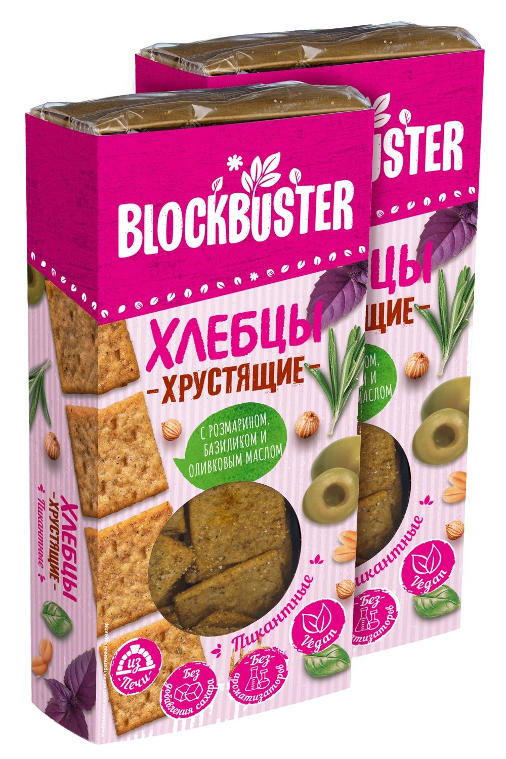 

Хлебцы пшеничные Blockbuster Пикантные с розмарином 80 г