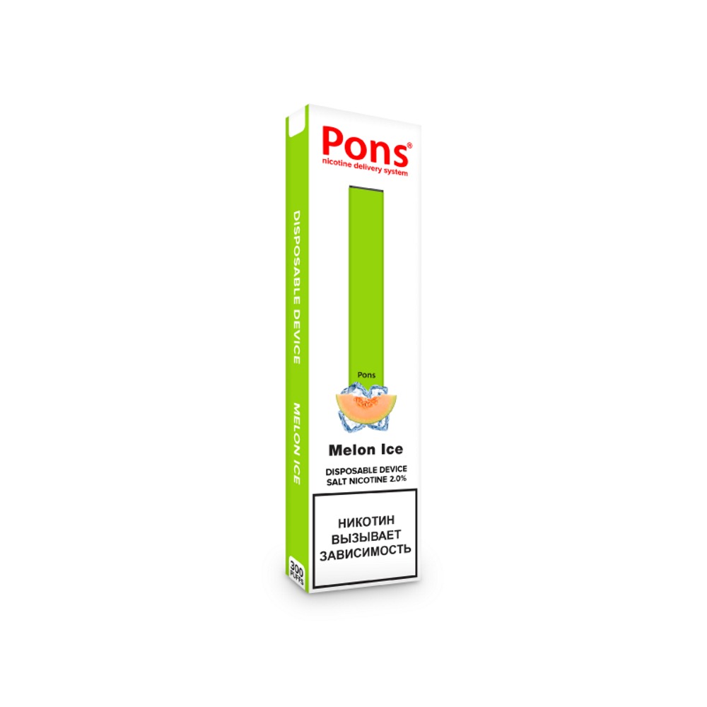 

Одноразовая электронная сигарета Pons Disposable Device Melon Ice, 1,6%
