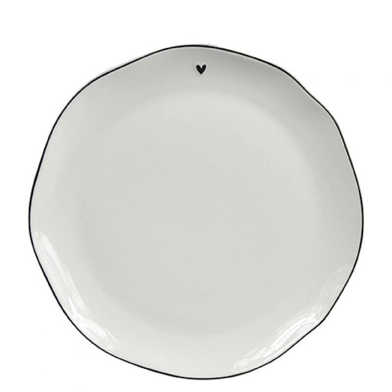 

Тарелка для завтрака White/little heart in black, LI/BREAKFAST 001BL