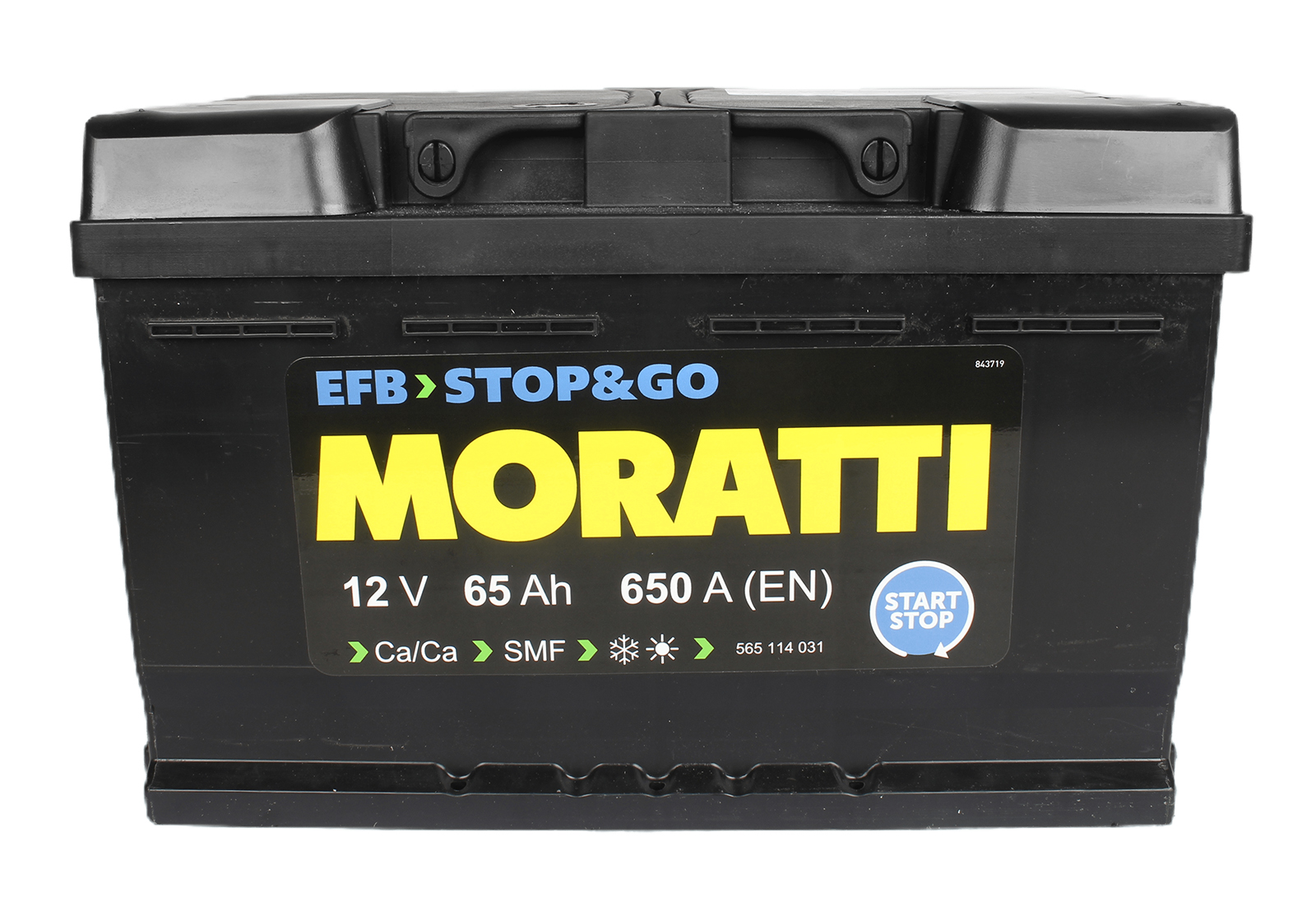 Аккумуляторная батарея MORATTI EFB 6СТ65 низ.обратная