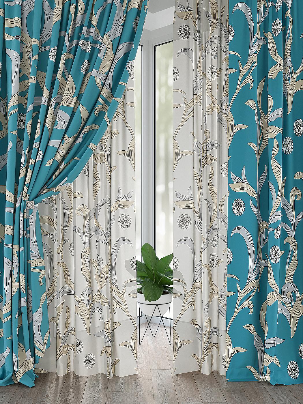 

Комплекты штор AT HOME / шторы в комнату 150х250 см / Эленмирс, 554078