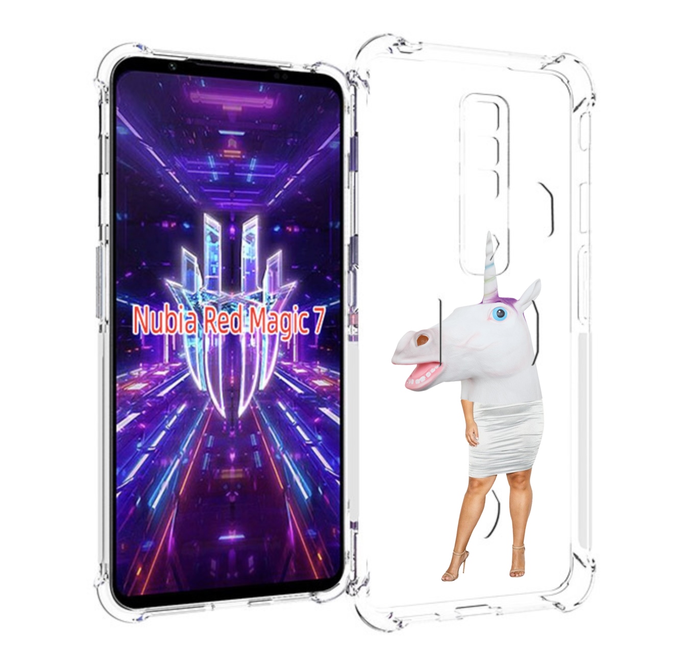 

Чехол MyPads голова-единорога для ZTE Nubia Red Magic 7, Прозрачный, Tocco